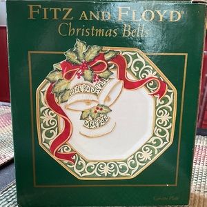 FITZ & FLOYD  Canapé PLATE CHRISTMAS BELLS NIB